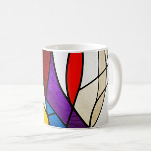 Farbenfrohe gestanzte Glasmosaikkunst Kaffeetasse