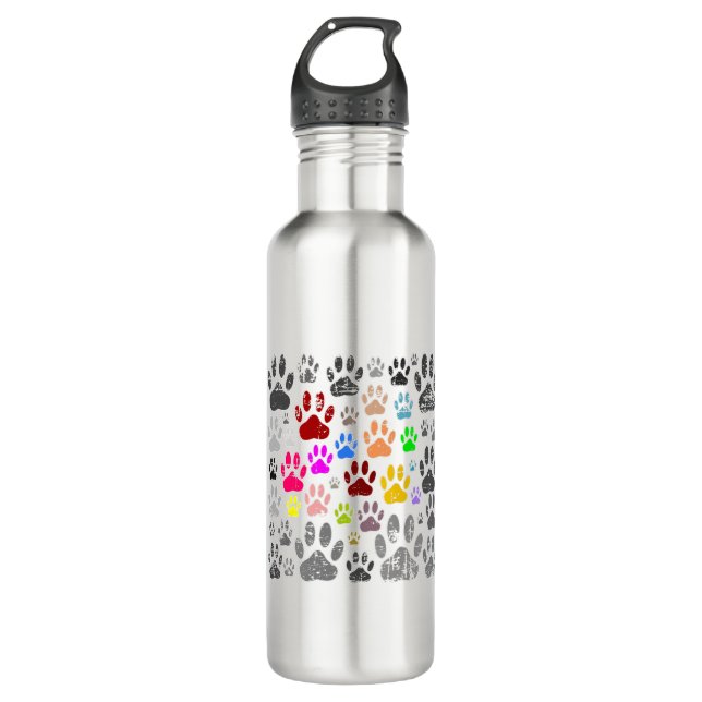 Farbenfrohe, gestörte Hundeschraube Edelstahlflasche (Vorderseite)