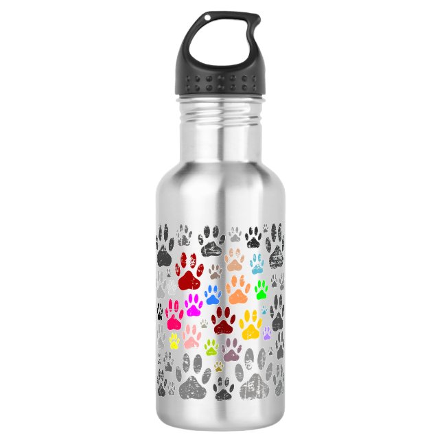 Farbenfrohe, gestörte Hundeschraube Edelstahlflasche (Vorderseite)