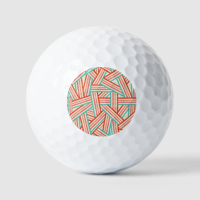 Farbenfrohe gestreifte Abstrakte Muster Golfball (Vorderseite)