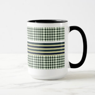 Farbenfrohe gestreifte Kaffeemaschine Tasse