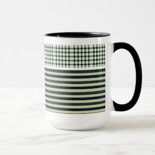 Farbenfrohe gestreifte Kaffeemaschine Tasse