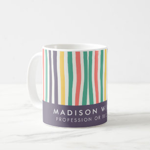 Farbenfrohe gestreifte, personalisierte Umarmung Kaffeetasse