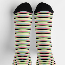 Farbenfrohe gestreifte Retro-Coole Unisex für Ihn  Socken