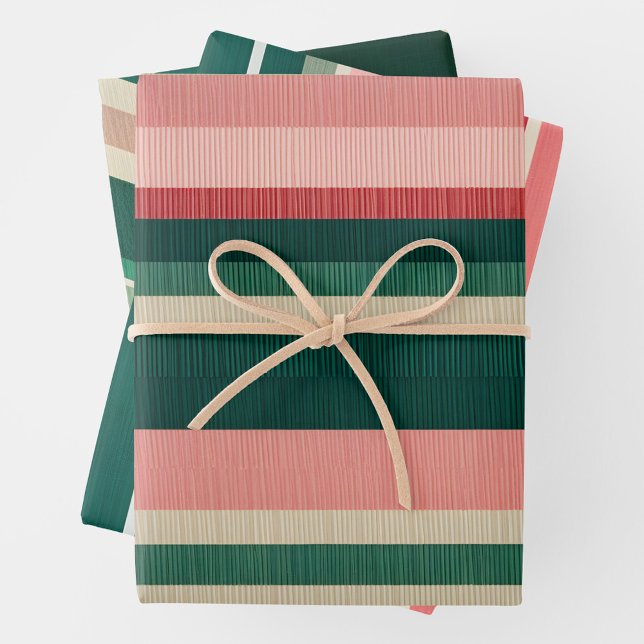 Farbenfrohe gestreifte Stoffbekleidung Papierfolie Geschenkpapier Set (Von Creator hochgeladen)
