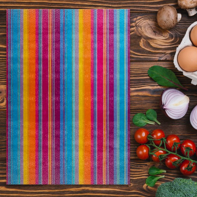 Farbenfrohe gestreifte Stoffe Art Coppingboard Schneidebrett (Von Creator hochgeladen)