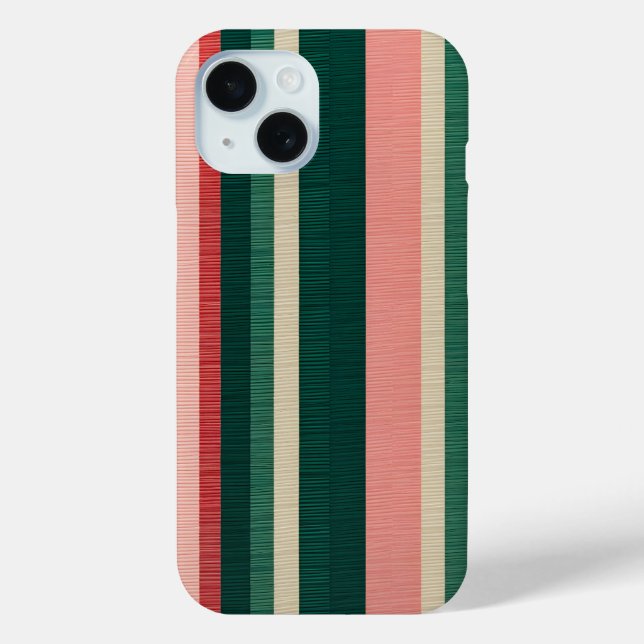 Farbenfrohe gestreifte Stoffe Art iPhone Case (Rückseite)
