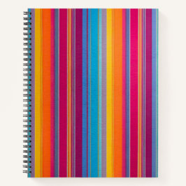 Farbenfrohe gestreifte Stoffe Art Spirale Notebook Notizbuch