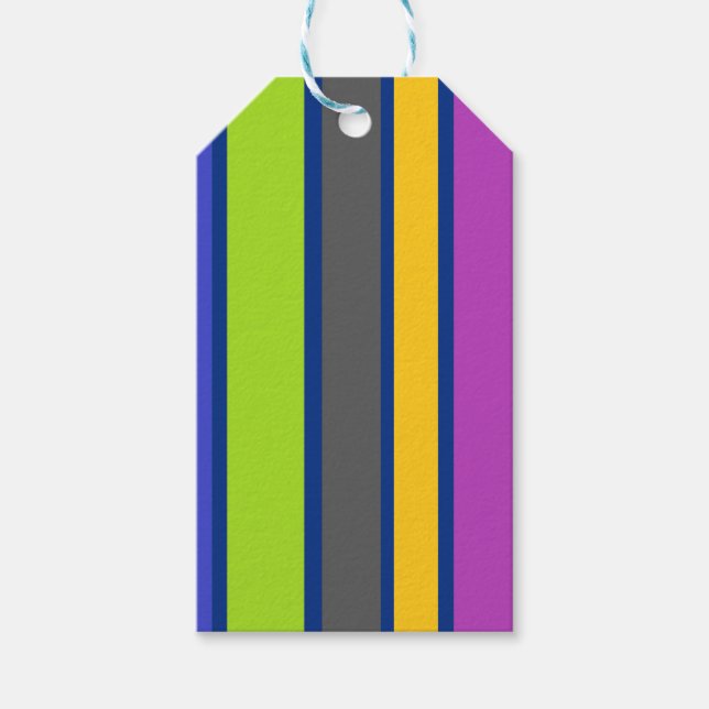 Farbenfrohe gestrichene Geschenkmarke Geschenkanhänger (Vorderseite)