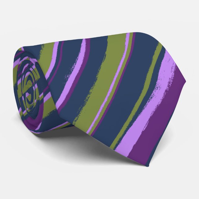 Farbenfrohe, gewebte Violette, Olive & Navy, beids Krawatte (Gerollt)