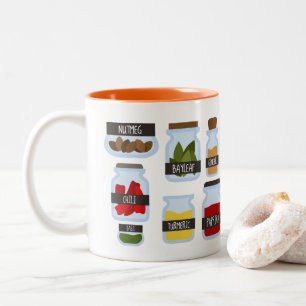 Farbenfrohe Gewürzgläser Kochkunst Zweifarbige Tasse