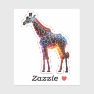 Farbenfrohe Giraffe Aufkleber