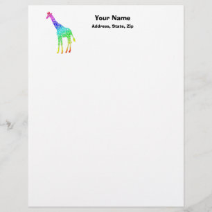 Farbenfrohe Giraffe Briefkopf
