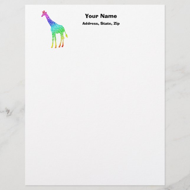 Farbenfrohe Giraffe Briefkopf (Vorderseite)