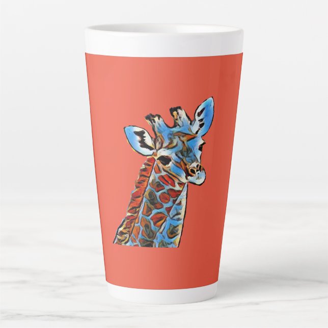 Farbenfrohe Giraffe Latte Tasse (Vorderseite)