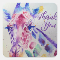 Farbenfrohe Giraffe Tier Wasserfarben Art Boys