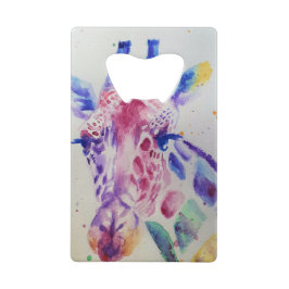 Farbenfrohe Giraffe Tierfarben Design Geldbeutel Flaschenöffner