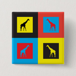 Farbenfrohe Giraffen Button