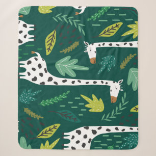 Farbenfrohe Giraffen: Dekoratives Tiermuster. Sherpadecke