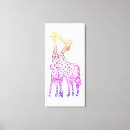Farbenfrohe Giraffen Grafik-ZeichnungCanvas drucke