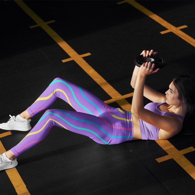 Farbenfrohe Girl Green Schachbrett Workout Frauen  Leggings (Von Creator hochgeladen)
