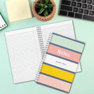 Farbenfrohe Girlpastel Mit Monogramm Hinweise zur Notizbuch