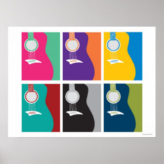 Farbenfrohe Gitarre Poster