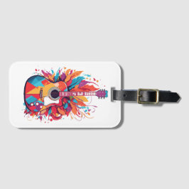 Farbenfrohe Gitarre Splash Art Clip Art Gepäck Gepäckanhänger