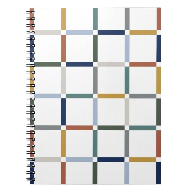 Farbenfrohe Gitter mit Negative Space Impressionis Notizblock (Vorderseite)