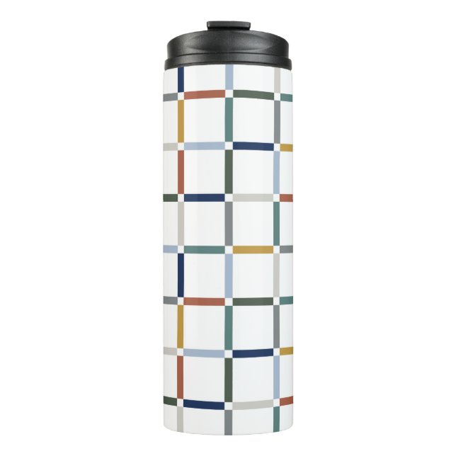Farbenfrohe Gitter mit Negative Space Impressionis Thermosbecher (Vorderseite)