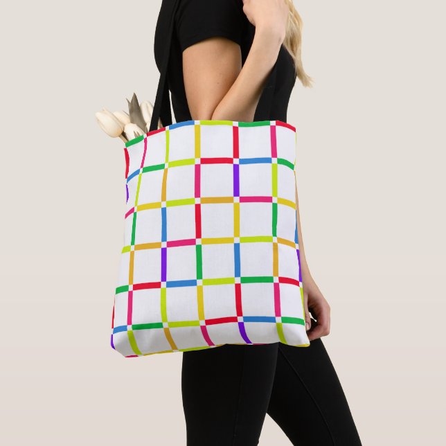 Farbenfrohe Gitter mit Negativem Space Pop Art Ins Tasche (Von Nahem)