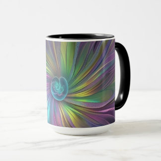 Farbenfrohe glänzende Fantasy-Blumen-Abstrakte Fra Tasse