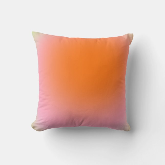 Farbenfrohe glänzende Linse Grün Rosa Orange Kissen (Vorderseite)