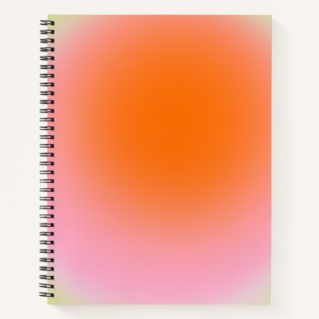 Farbenfrohe glänzende Linse Grün Rosa Orange Notizbuch (Vorderseite)