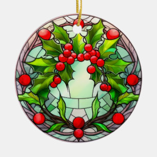 Farbenfrohe Gläser Weihnachten Heiliger Kranz Keramik Ornament