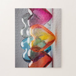 Farbenfrohe Glasherzen