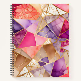 Farbenfrohe Glasmosaik Art Spirituosen Notebook Notizbuch