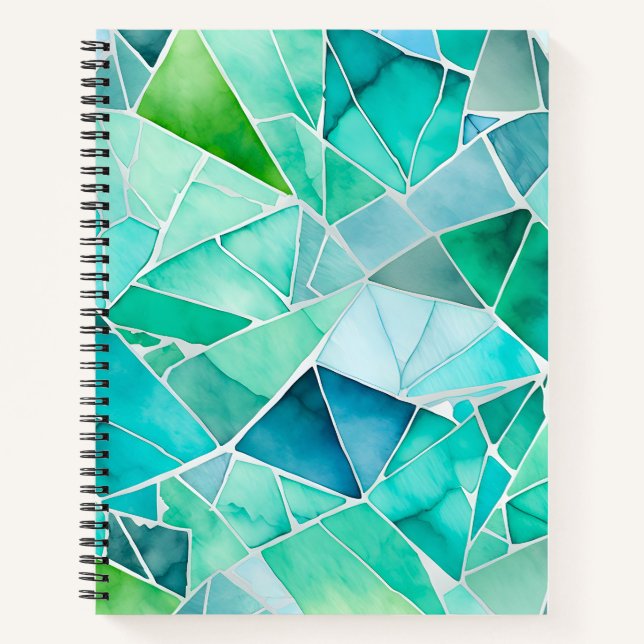 Farbenfrohe Glasmosaik Art Spirituosen Notebook Notizbuch (Vorderseite)