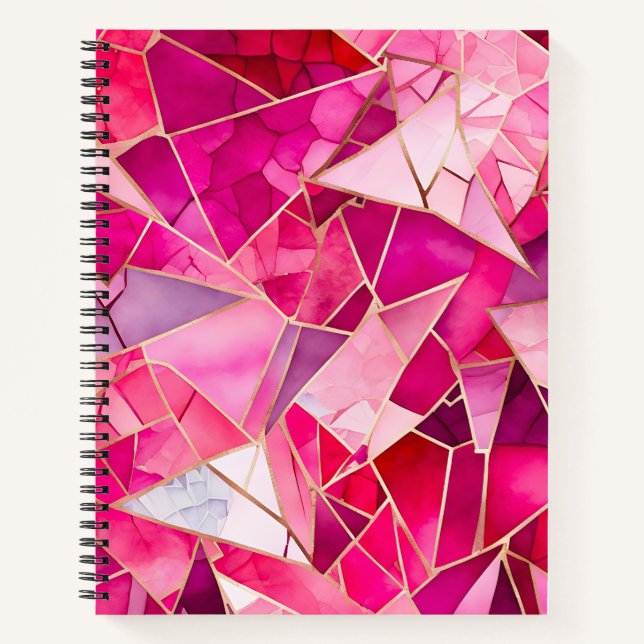 Farbenfrohe Glasmosaik Art Spirituosen Notebook Notizbuch (Vorderseite)