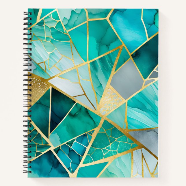 Farbenfrohe Glasmosaik Art Spirituosen Notebook Notizbuch (Vorderseite)