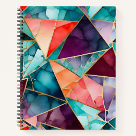 Farbenfrohe Glasmosaik Art Spirituosen Notebook Notizbuch