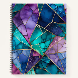 Farbenfrohe Glasmosaik Art Spirituosen Notebook Notizbuch