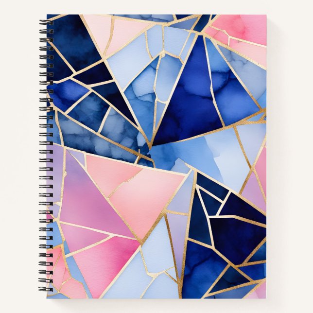 Farbenfrohe Glasmosaik Art Spirituosen Notebook Notizbuch (Vorderseite)
