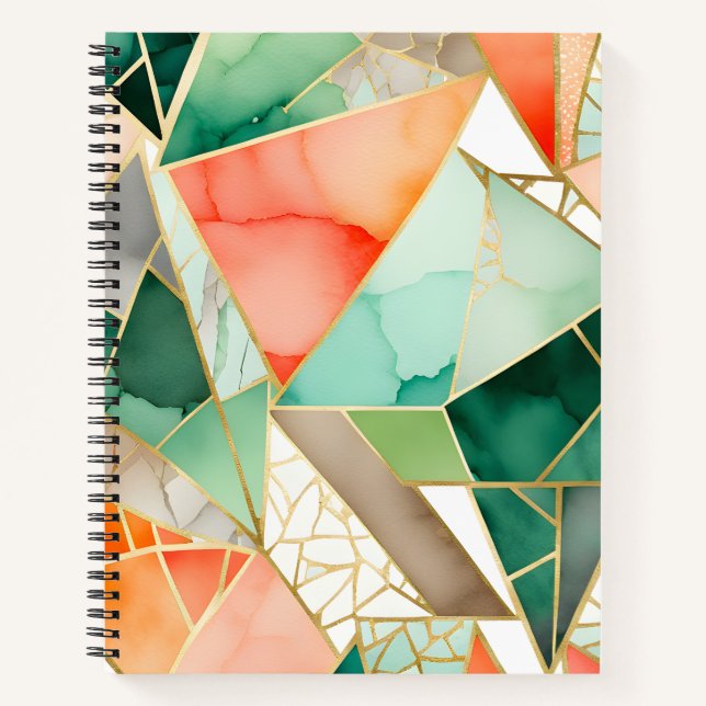 Farbenfrohe Glasmosaik Art Spirituosen Notebook Notizbuch (Vorderseite)