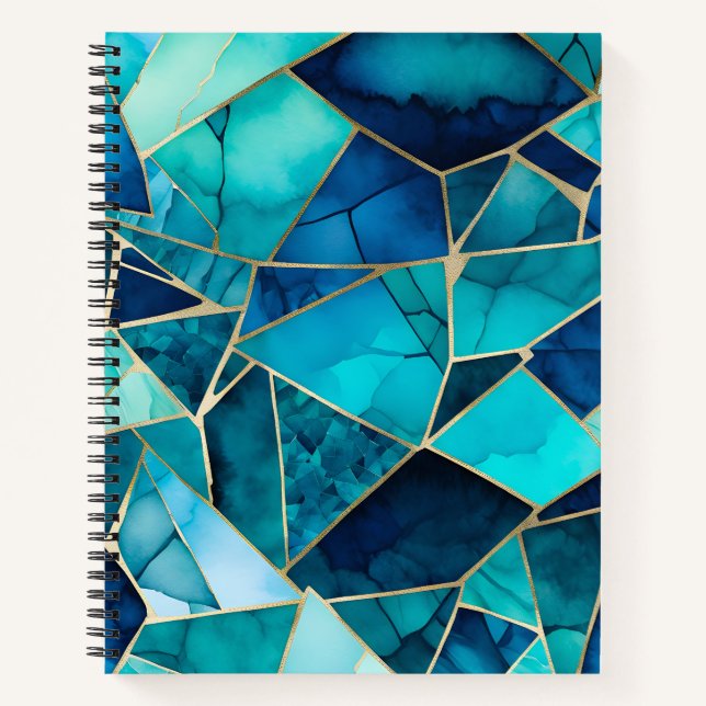 Farbenfrohe Glasmosaik Art Spirituosen Notebook Notizbuch (Vorderseite)