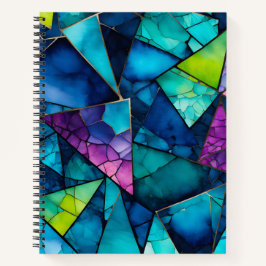 Farbenfrohe Glasmosaik Art Spirituosen Notebook Notizbuch