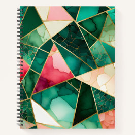 Farbenfrohe Glasmosaik Art Spirituosen Notebook Notizbuch