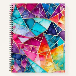 Farbenfrohe Glasmosaik Art Spirituosen Notebook Notizbuch