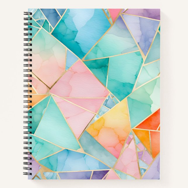 Farbenfrohe Glasmosaik Art Spirituosen Notebook Notizbuch (Vorderseite)