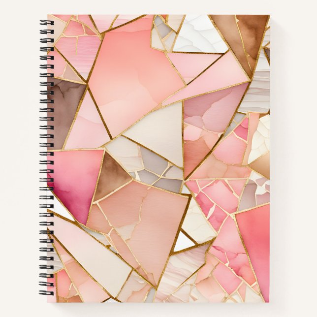 Farbenfrohe Glasmosaik Art Spirituosen Notebook Notizbuch (Vorderseite)